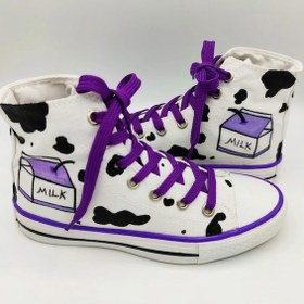 Resim El Boyaması Milk Convers Modeli Sneaker Günlük Spor Ayakkabı (518920489) Beyaz 