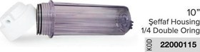 Resim 10” inch Su Arıtma Filtre Kabı Şeffaf Housing 1/4 Double Oring 
