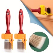 Resim 1 Adet Renk Ayrımı ile Hassas Kenar Boyama Fırçası - Dayanıklı, Hafif, Taşıma Saplı, Kusursuz DIY Duvar & Tavan Kenar Boyama için, Detaylı Dekorasyon için Kırmızı & Sarı Fırçalar Dahil 