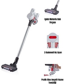 Resim Arnica YENİ Solara ET13452 Kablosuz Şarjlı Dikey Süpürge Beyaz 