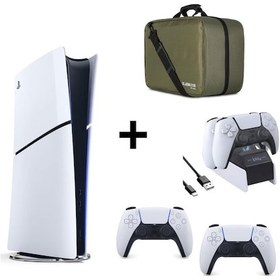 Resim Playstation 5 Dijital Slim 1 TB Oyun Konsolu + 2 Dualsense + Yeşil Playstation Çantası + Şarj İstasyonu 