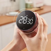 Resim 1 adet Trendy Yuvarlak Mutfak Saati - Pişirme için Dönen Zaman Düzenleyici, LED Işık Fonksiyonu ile, Pişirme, Spor ve Daha Fazlası için İdeal - Sağlam Aksesuar, Yurtlar için Temel, Anneler Günü için Harika Hediye Fikri 