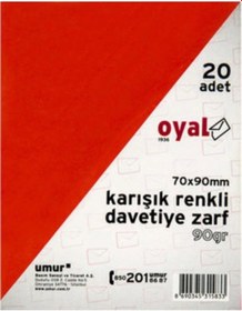 Resim Umur 70 90 Oyal Karışık Renkli Davetiye Zarfı 