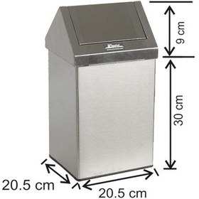 Resim Paslanmaz Çöp Kovası Sallanır Çatı Kapak 11 Litre 