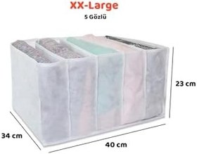 Resim 5 Gözlü Dolap Çekmece Içi Akordiyon Katlanır Çamaşır Düzenleyici Organizer Xx-large 
