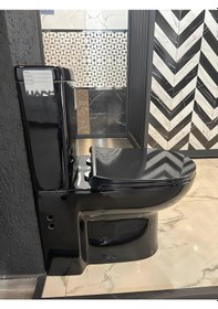 Resim Modern Duvara Sıfır Siyah Klozet Takımı 