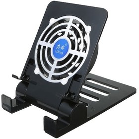 Resim Teltree Siyah Cep Telefonu Ve Tablet Soğutucu Ayak, Ayarlanabilir Fanlı Tutucu, Düşük Gürültü, Geniş Uyum Standlı 