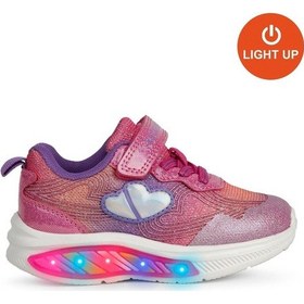 Resim Buckhead 3042 Nına Kız Çocuk Kalpli Sim Işıklı Cırtlı Spor Ayakkabı Pembe 