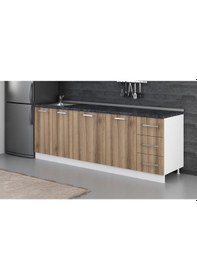 Resim Minar 230 Cm Mutfak Dolabı Beyaz Dore 230-D1-Alt Modül Beyaz 