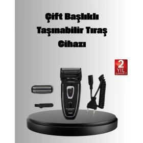 Resim Şarjlı Kablosuz Tıraş Makinesi Çift Başlık Kuru Tıraş Ergonomik Taşınabilir CHN-T775 