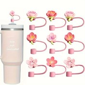 Resim 12/9/6/4 adet Pipet Kapağı, 30&40oz Tumblerlar için Silikon Pipet Kapakları, Tekrar Kullanılabilir Sevimli Pipet Uçları Kapağı, Parti için Uygun 
