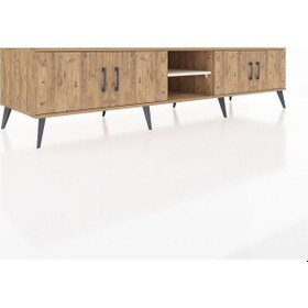 Resim Kronos Tv Ünitesi 3 Raflı 4 Kapaklı 220x59x51 Çam-çam/aytaşı Atlas Çam/aytası - Atlas Çam 