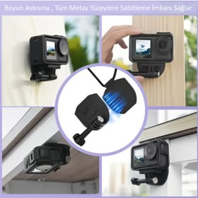 Resim Teknoroket Dji OSMO / Gopro / Insta360 Aksiyon Kamera Manyetik Boyun Askısı 