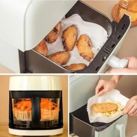 Resim Mcreative Home Beyaz Airfryer Pişirme Kağıdı, Fritöz Yağlı Kağıdı, Yanmaz Kağıt 50 Adet (Kare) (50) 