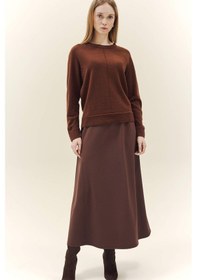 Resim Defacto Regular Fit Bisiklet Yaka Triko Tunik G5867ax25wnbn320 Kahve-bn320 