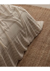 Resim Madame Coco Breville Tek Kişilik Müslin İpliği Boyalı Lastikli Nevresim Takımı - Ekru/haki 8684427207598 Çok Renkli 