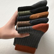 Resim 5 Çift Erkek Vintage Crew Çoraplar - 5 Katı Renk, %100 Polyester, Nefes Alabilir & Esnek, Bahar & Yaz için Yumuşak Örme Günlük Çoraplar, Sadece Elde Yıkama 