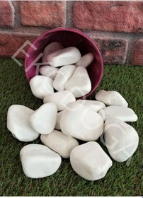 Resim Dolomit Taş 4-6 Cm Beyaz Taş Bahçe Taşı Süs Taşı Dere Taşı 