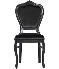 Resim Versailes Klasik Ahşap Sandalye Siyah - Siyah 