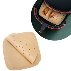 Resim 100 Adet Air Fryer Pişirme Kağıdı Tek Kullanımlık Hava Fritöz Yapışmaz Yağlı Kağıt Delikli Model 