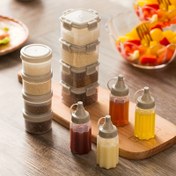 Resim 6 adet Mini Plastik Baharat Depolama Seti - Yuvarlak, Sadece Elde Yıkama, Mini Boya Şişeleri ve Kapalı Sos Sıkma Şişeleri ile Mutfak ve Yemek Kullanımı için Baharat Depolama Çözümü | Yuvarlak Plastik Kaplar | Dayanıklı Plastik 