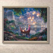 Resim Disney DIY 5D Elmas Boyama Kiti, Işıltılı Yuvarlak Taşlarla Çizgi Film Disney Uzun Saçlı Prenses ve Prens Fenerleri, Ev Duvar Dekorasyonları için Akrilik El Sanatları Seti, İdeal Hediye Yeni elmas boyama kiti 