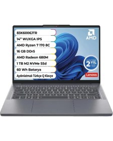 Resim Lenovo Ideapad Slim 3 Amd Ryzen 7 170 Cpu 16 GB 1 Tb Amd Radeon 680 M Freedos 14 Inç 83K6006JTR 