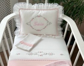 Resim Lily Model Dekoratif Bebek Yastığı - Pembe - Biyeli 