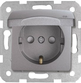 Resim Viko Linnera Life Granit Grisi Kapaklı Topraklı Priz Çocuk Koruma 