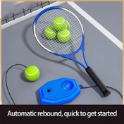 Resim 4 Parça Dayanıklı Yüksek Esneklikli 22 İnç Tenis Raketi Seti, Taşınabilir Açık Hava Fitness Kiti - Başlangıçlar İçin Mükemmel. Tenis Çantası, Sekizgen Antrenör ve İpli Top Dahil, Dış Mekan Pratiği ve Günlük Egzersizler İçin İdeal 