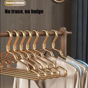 Resim 10 Adet Ayarlanabilir Kaymaz Metal Elbise Askısı - Çok Amaçlı, Ham Yüzey, Sağlam Alüminyum Alaşım Pantolon, Etek, Kot, Montlar İçin - Perakende Teşhir İçin İdeal 