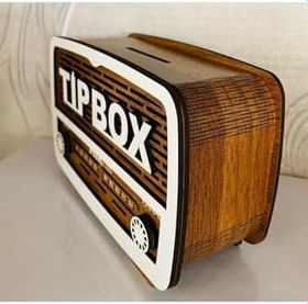 Resim Tip Box Bahşiş Kutusu Nostaljik Radyo Görünümlü Beyaz 