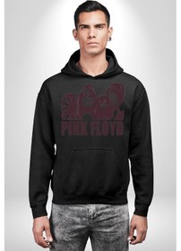 Resim Pink Floyd Kadın Erkek Siyah Kapüşonlu Sweatshirt Hoodie Siyah 