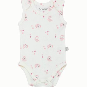 Resim Boumini Pamuklu Bebek ÇıtÇıtlı Atlet Body Pembe Miskin Zarf Yaka 0-36 ay 
