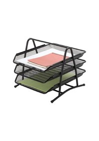 Resim Ofica Metal 3'lü Evrak Rafı Siyah 35x27x26.5 Cm Fts-20s 