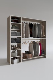 Resim Kenzlife Giysi Dolabı Abdurrahman 180*180*40 mat crd gardırop suntalam kapaksız arkalıksız 