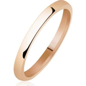 Resim 2 Mm Düz Bombeli Rose Gümüş Alyans - 556659558 