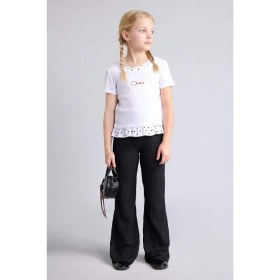 Resim DeFacto Flare Fit Krinkıl Kumaş Geniş Paça Pantolon Kız Çocuk H7074A826SM 