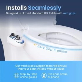 Resim Luxe Bidet Neo 185 – Kendi Kendini Temizleyen Çift Başlık – Taze, Elektriksiz Su, Mekanik Bide Tuvalet Başlığı (Mavi ve Beyaz) 