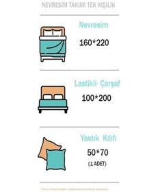 Resim More Home Tek Kişilik Lastikli Çarşaf Seti + Yastık Kılıfı Mavi 