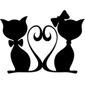 Resim Genel Markalar Aşık Kediler Sticker 20 X 14 Cm Uyumlu 