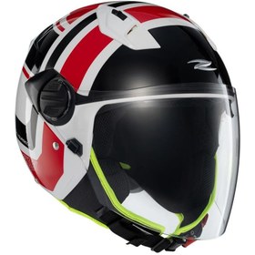 Resim Zeus ZS-213 AX5 White Black Red Açık Kask 