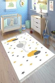 Resim Perla Soft Kaymaz Tabanlı Yıkanabilir Antibakteriyel Dijital Baskı Çocuk Halısı, CK-10111A-PRL-80X350 
