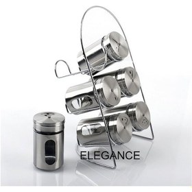 Resim Askılı 6 Lı Baharatlık Seti- Baharatlık Takımı Gümüş 