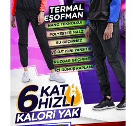 Resim Termal Sauna Eşofmanı - Yağ Yakıci Inceltici Sauna Terleme Eşofmanı Orijinal Ürün 