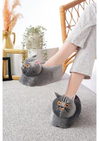 Resim Devida Yumuşak Taban Sevimli Hayvan Kedi Panduf Gri 