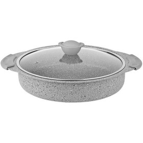 Resim 3322 2 Parça Bio Granit 28x6,5 Cm 3,50 Litre Karnıyarık Tencere Gri Gri 