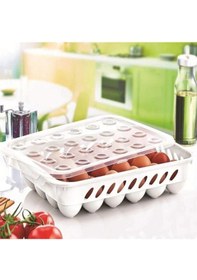 Resim Yumurta Kapalı Saklama Kabı 24'lü Beyaz Asorti 