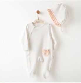 Resim Andywawa Little Swan Love Kız Bebek Şapka Ve Tulum Takım Ac26533 Ekru 