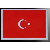 Resim ÇUKUROVA ÜTÜ Türkiye Haritası Ay Yıldız (6 cm x 4 cm) 3D Plastik TPU Kırmızı Patch,, Cırtlı, Standart Ölçü, 